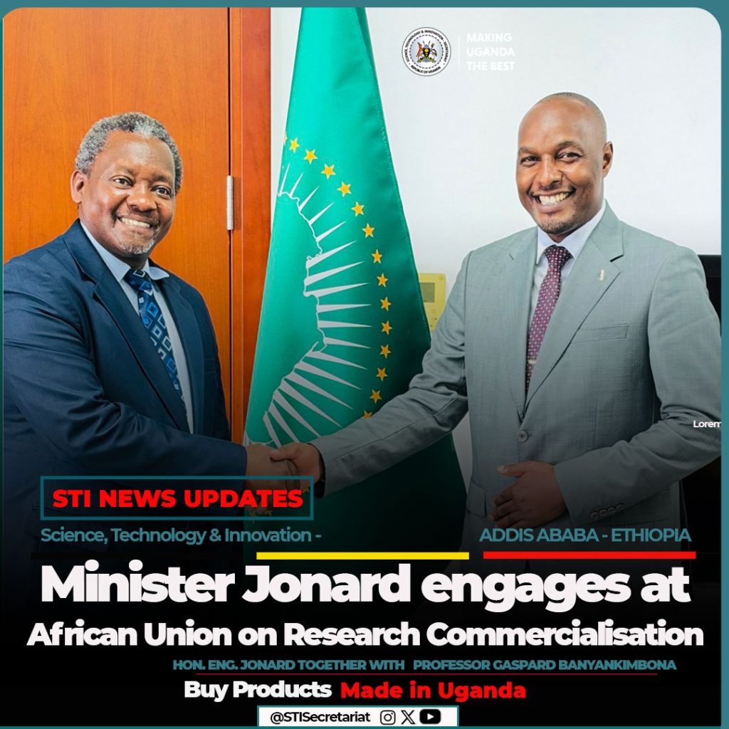 Hon. Eng. Jonard Asiimwe Akiiki, and Prof. Gaspard Banyankimbona, African Union Commissioner for Education, Science, Technology and Innovation (ESTI)
